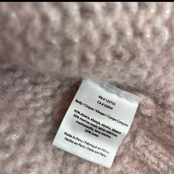 Xirena Lurex Knit Alpaca Wool Blend Mock Neck Pullover Sweater North Star Size M - Picture 6 of 8